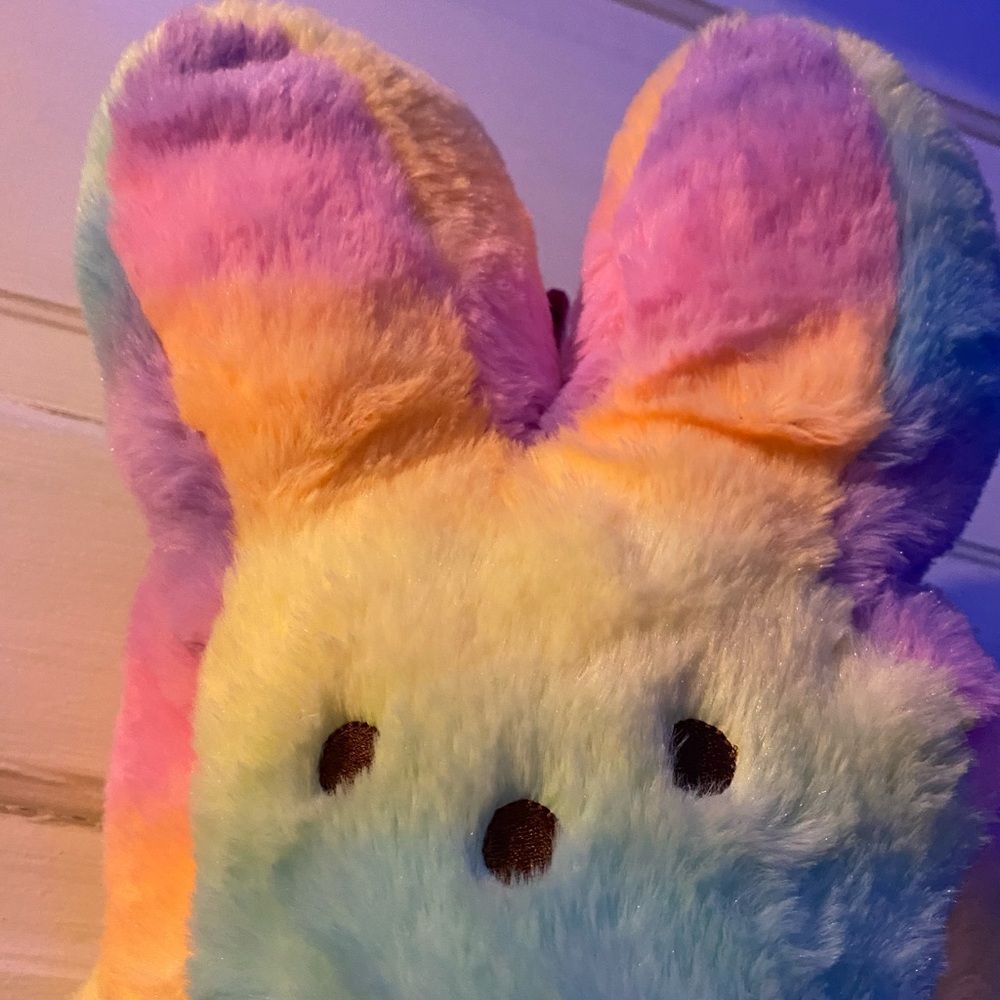 Peeps Zipper backpack Adorable Purple and Pink Stuffed Bunny Plush - Picture 10 of 14